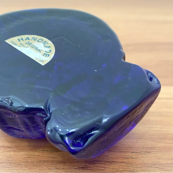 Vintage Handmade Cobalt Blue Art Glass Paperweight - Picture 8 of 11